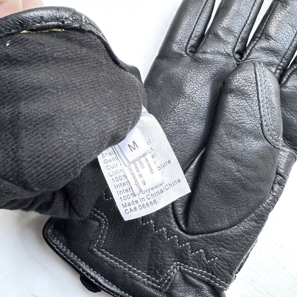 HUDSON'S BAY Gloves Genuine Leather Thinsulate Insulation Lining black gloves M - Picture 8 of 9
